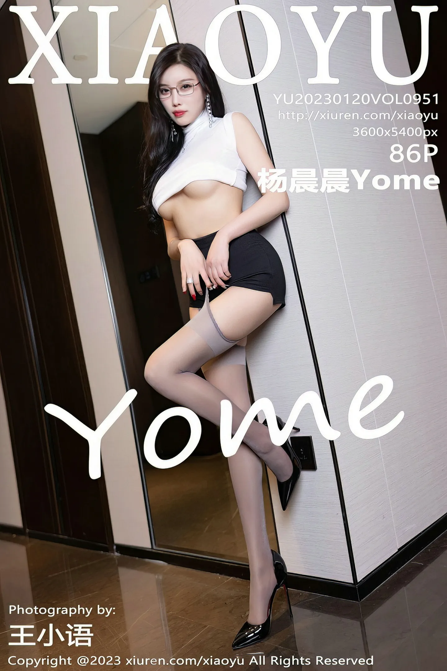 [XiaoYu画语界]Vol.951_女神杨晨晨Yome白色半透紧身衣配灰丝吊袜秀丰满身材诱惑写真86P-秀人网 - XiuRen.Space